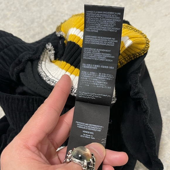 EUC Men’s Medium Palm Angles Chenille Straps Velvet Sweatpants In Black/Yellow - Picture 14 of 15